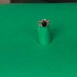 Sterling silver ladies ring with a black onyx stone