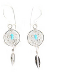 Sterling silver mini dreamcatcher earrings