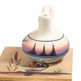 Navajo Wedding Vase Hand Painted And Plaque By Wayne Tom 1991.