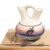 Navajo Wedding Vase Hand Painted And Plaque By Wayne Tom 1991.