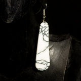 Synthetic stone slab earrings